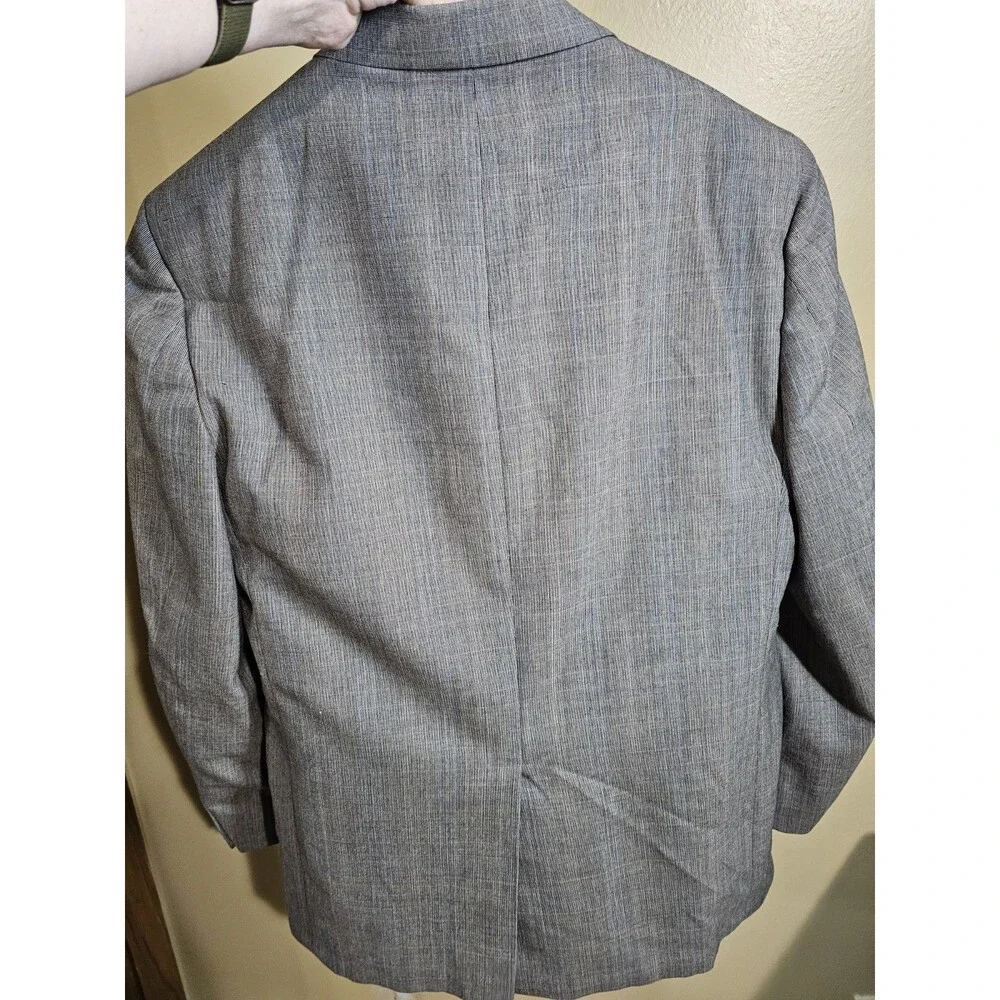 Vintage Austin Manor 3 Piece Suit Mens 42S 35x30 Grey Multi Micro Pinstripe Wool